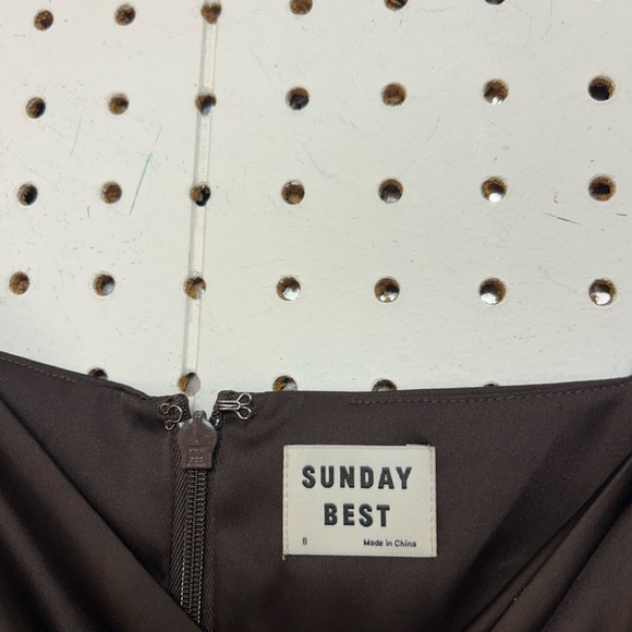 Sunday Best Chocolate Satin Dress - Picture 4 of 6